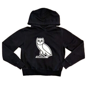 OVO Black OG Hoodie Womens S Oversized White Owl Pockets Octobers Very Own Drake